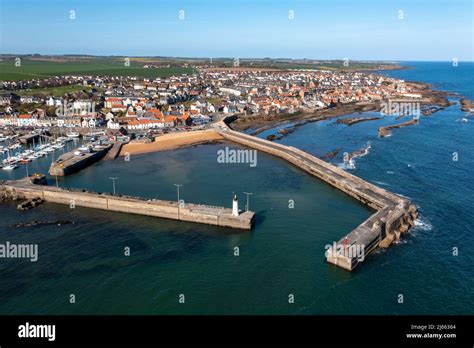 Aerial View Of Anstruther Harbour East Neuk Of Fife Scotland Stock