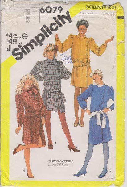 Simplicity 6079 B Vintage Sewing Patterns Fandom