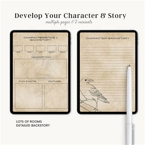 Printable Dnd Character Journal Dnd Character Sheet With Spell Cards