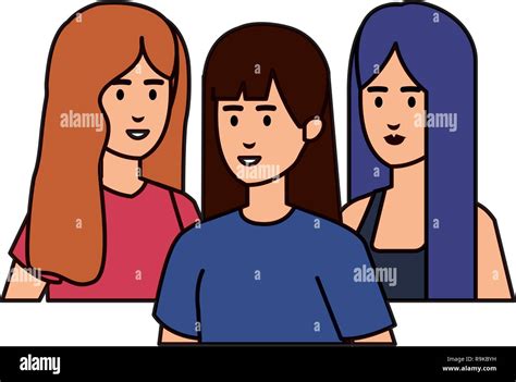 Group Of Women Characters Stock Vector Image And Art Alamy