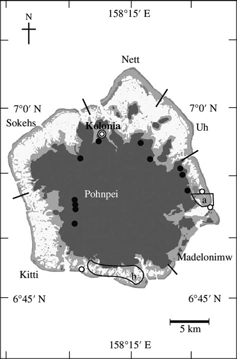 Map Of Pohnpei Showing A The Bounded Nan Wap Locally Managed Marine