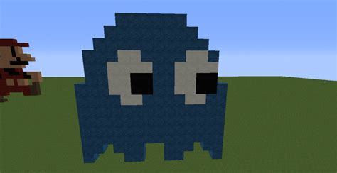 Pixel Art: Blue Pacman Ghost Minecraft Project