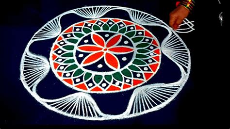 Beautiful Padi Kolam Sravana Masam Special Rangoli Design Creative