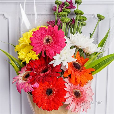 Bright Fiesta Flower Bouquet Birthday Wishque