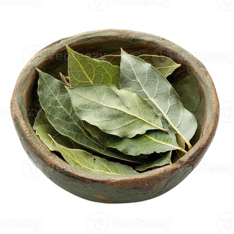 Bay Leaves In Rustic Bowl 44619573 Png