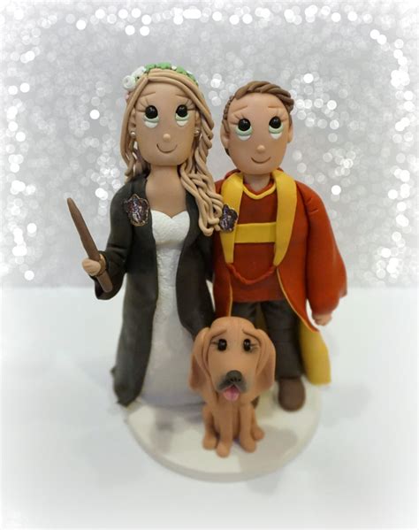 Custom Harry Potter Inspired Wedding Cake Topper With Hound Etsy