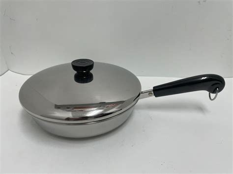 1801 Revere Ware 9 Inch Skillet Pan Stainless Steel Tri Ply Disc 86 A Wlid Usa Ebay