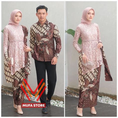 Jual Batik Couple Kebaya Lamaran Modern Kebaya Wisuda Lamaran Baju