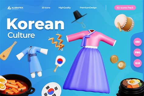 Premium Korean Culture 3d Illustration Pack From Culture And Religion 3d