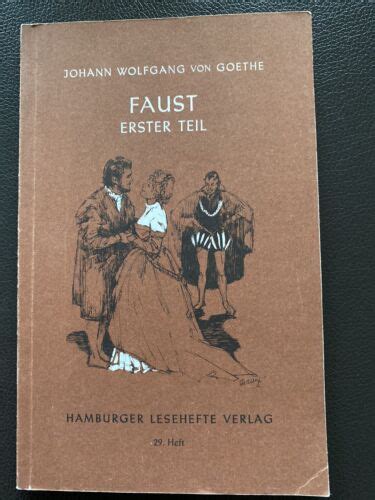 Buch Johann Wolfgang Von Goethe Faust Erster Teil Hamburger