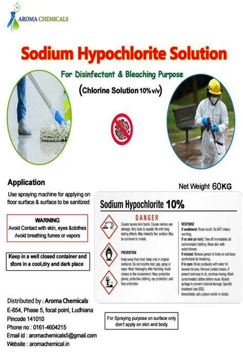 Liquid Sodium Hypochlorite – Aroma Chemicals