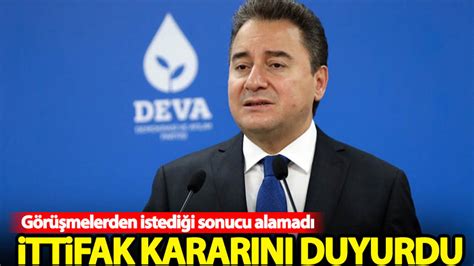 Ali Babacan dan ittifak kararını duyurdu Habervakti son dakika