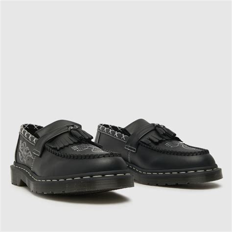 Mens Black Dr Martens Adrian Gothic Loafer Shoes Schuh