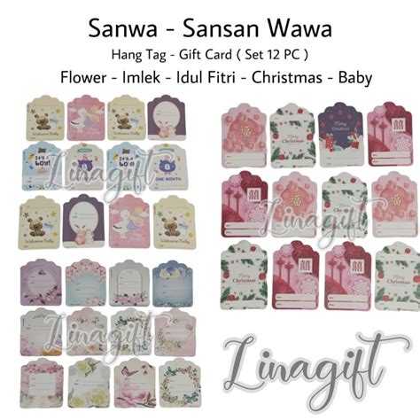 Jual Lsn Pc Sanwa Gift Card Hang Tag Baby Flower Happy