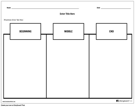 Blank Beginning Middle And End Worksheet Template