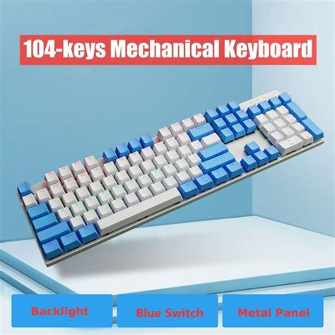 Mechanical Keyboard Keys Full Size Blue Switch Shaft Hot Swappable E Sports Rgb Gaming