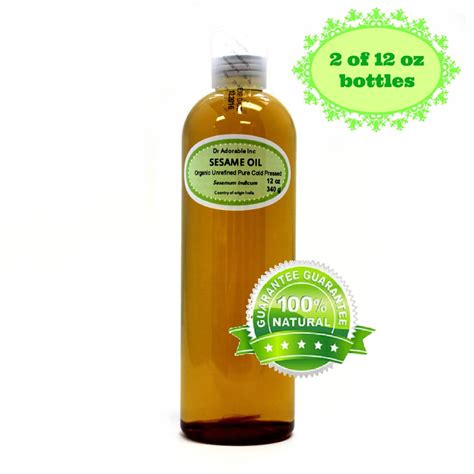 Dr Adorable 100 Pure Sesame Seed Oil Unrefined Organic Cold Pressed Extra Virgin 24 Oz