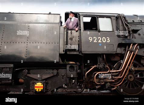 Br Standard Class F Steam Locomotive Seen On The West Somerset Railway