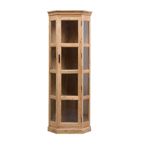 Vitrine d angle en bois d acacia Esmée Leroy Merlin