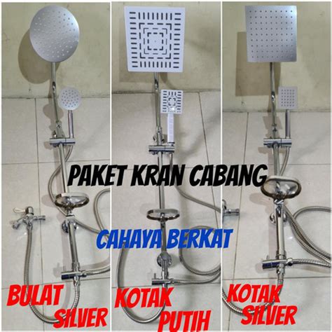 Jual Paket Shower Tiang Set Coulomn Stainless Kran Cabang Minimalis