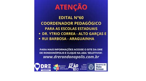 Edital Coordenador Pedagógico DRE Diretoria Regional de Educação