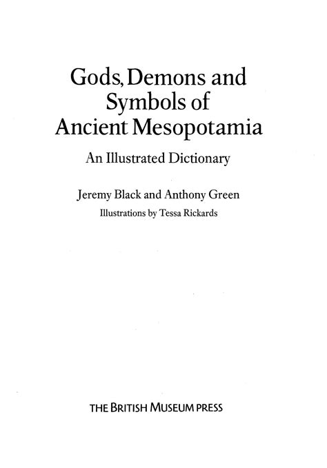 Solution Gods Demons And Symbols Of Ancient Mesopotamia An Illustrated