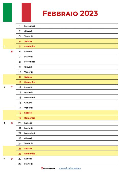 Calendario Febbraio 2023 Da Stampare