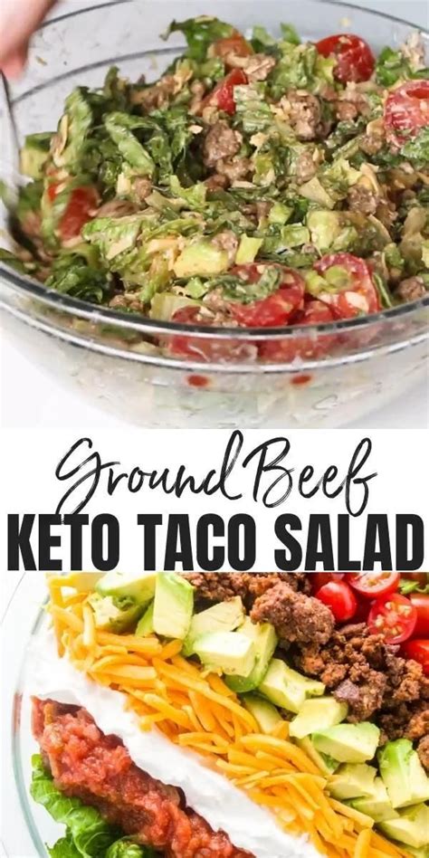 Easy Healthy Taco Salad Recipe With Ground Beef Video Taco Salad Recipe Healthy Keto Recipes Di