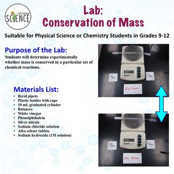 Conservation Of Mass Lab By Amy Brown Science Teachers Pay Teachers