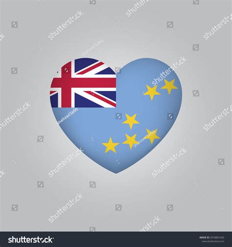 Flag Tuvalu Heart Tuvalu Flag Vector Stock Vector Royalty Free