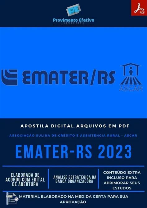 Provimento Efetivo Concursos Apostila Emater Rs Extensionista Rural