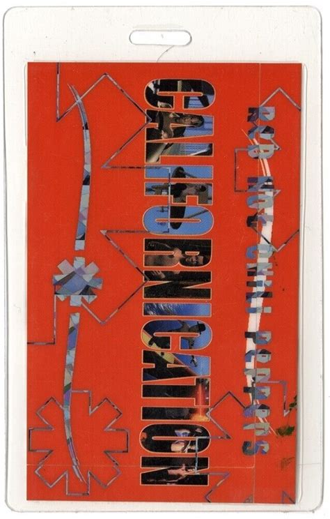 Red Hot Chili Peppers 1999 Californication Tour Laminated Backstage Pass Autographia