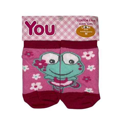Meia Infantil Menina Desenhos Antiderrapante You Galé Lingerie Calcinhas sutiãs cuecas