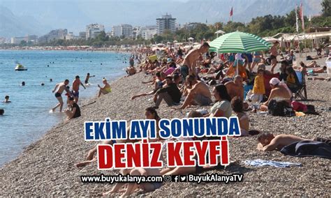 Yerli ve yabancı turistler sahile akın etti Büyük Alanya Haber TV