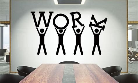 Office Wall Decal Teamwork Quote Wall Sticker Office Decor Etsy