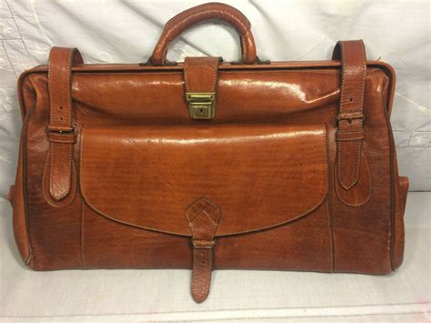 Vintage Leather Doctor Bag Travel Bag Gem