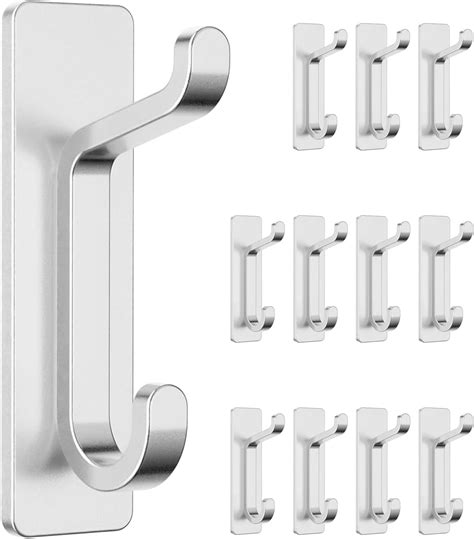 Pickpiff Self Adhesive Hooks For Hanging Extra Sticky Metal Stainless