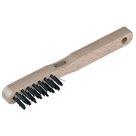 Brosse M Tallique Manche En Bois Acier Sam Outillage Bricozor