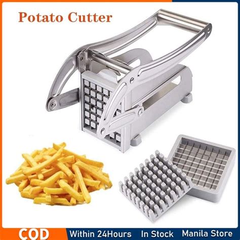 Stainless Steel French Fries Potato Chips Strip Slicer Cutter Chopper