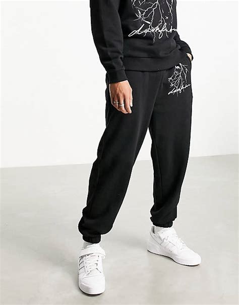 Asos Dark Future Co Ord Oversized Joggers With Graphic Print In Black