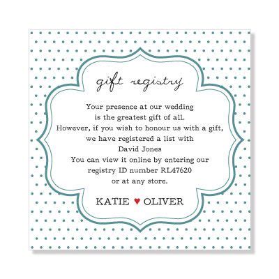 birthday gift registry wording - Shanice Renner