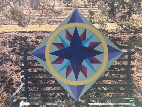 Mariner S Compass Barn Quilt 4 Sizes Available Free Etsy