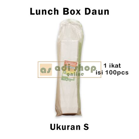 Jual Lunch Box Daun Ukuran S 1 Ikat Isi 100 Pcs Shopee Indonesia