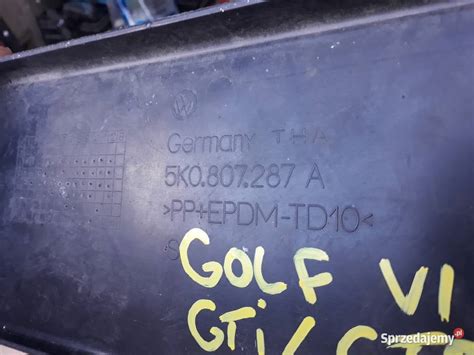 Vw Golf Vi Gti Gtd Ramka Tablicy Rejestracyjnej K A Mi Dzych D