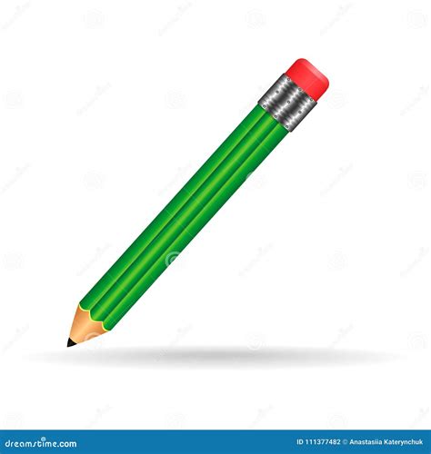 Green School Pencil Pen Pencil On The Blackground Stock Vector