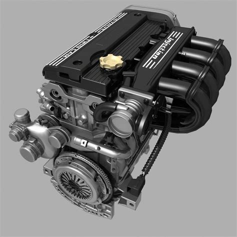 Car 4 Cylinder Engine 02 3D model | CGTrader