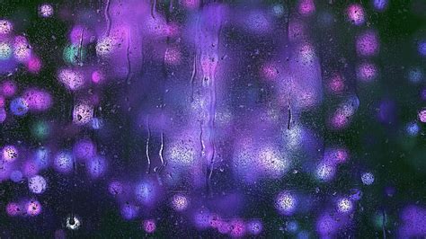 HD wallpaper: Bokeh, Blurred, 4K, Rain drops, Purple lights | Wallpaper ...