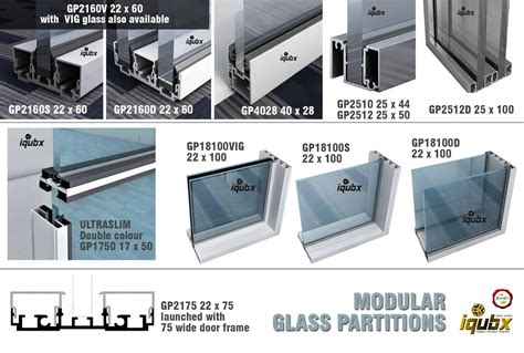 Glass Partition Wall System Modular Aluminium Glazed Off