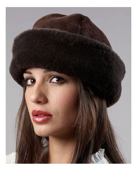 Brown Olie Hat Shearling Sheepskin Sheepskin Town