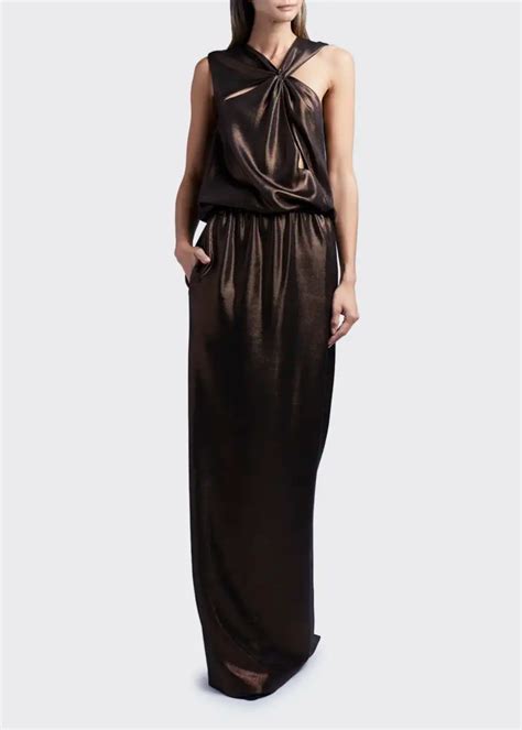 B5hu9 Tom Ford Sleeveless Cutout Laminated Jersey Gown Sleeveless Tom Ford Dress Midi Dress